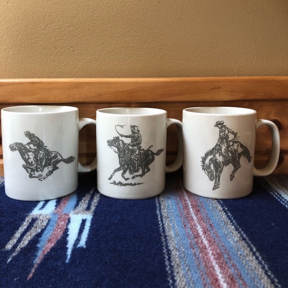 Vintage Other - Vintage cowboy mugs- set of 3